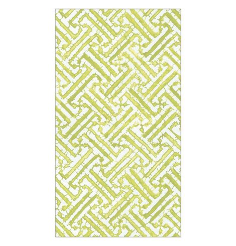 A photo of the Fretwork Guest Towel Napkins in Moss Green product