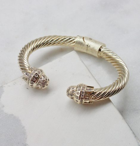 A photo of the Gold Twisted Rhinestone Cuff product