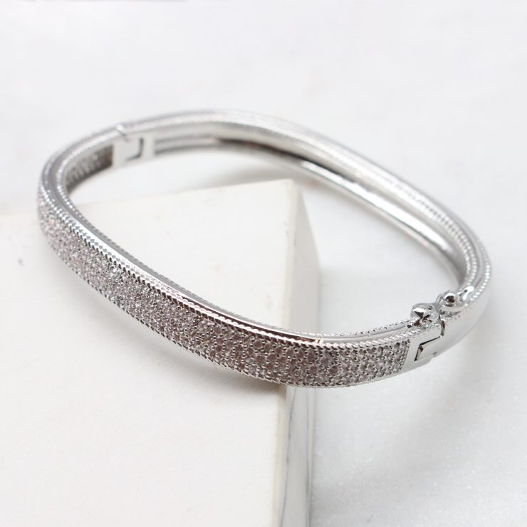 A photo of the Square Rhinestone Bangle product