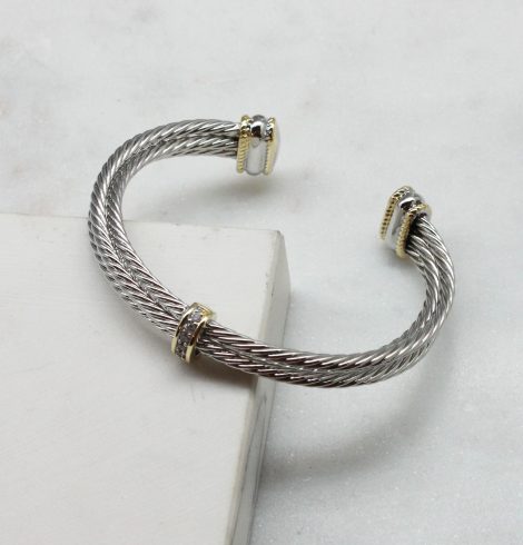 A photo of the Two Tone Twisted Cable Bracelet product