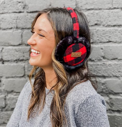 A photo of the Buffalo Check Earmuffs product