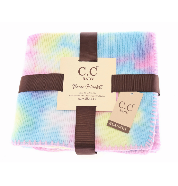 A photo of the Tie Dye Baby Blanket In Cotton Candy product