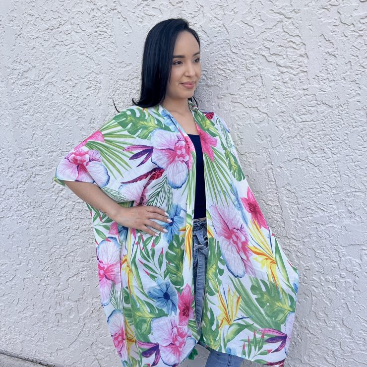 A photo of the Tropical Dream Kimono product