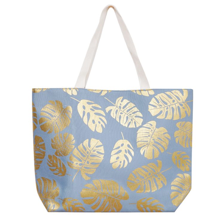 A photo of the Palm Leaf Tote In Blue product