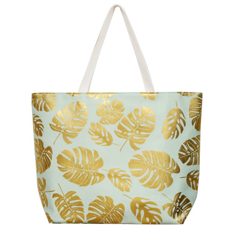 A photo of the Palm Leaf Tote In Mint product