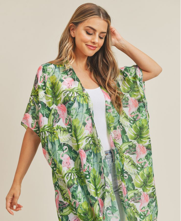 A photo of the Fancy Flamingo Kimono product