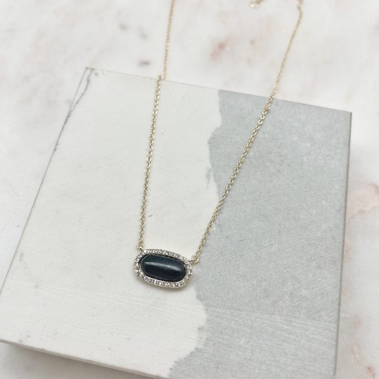 A photo of the Black Stone Necklace product