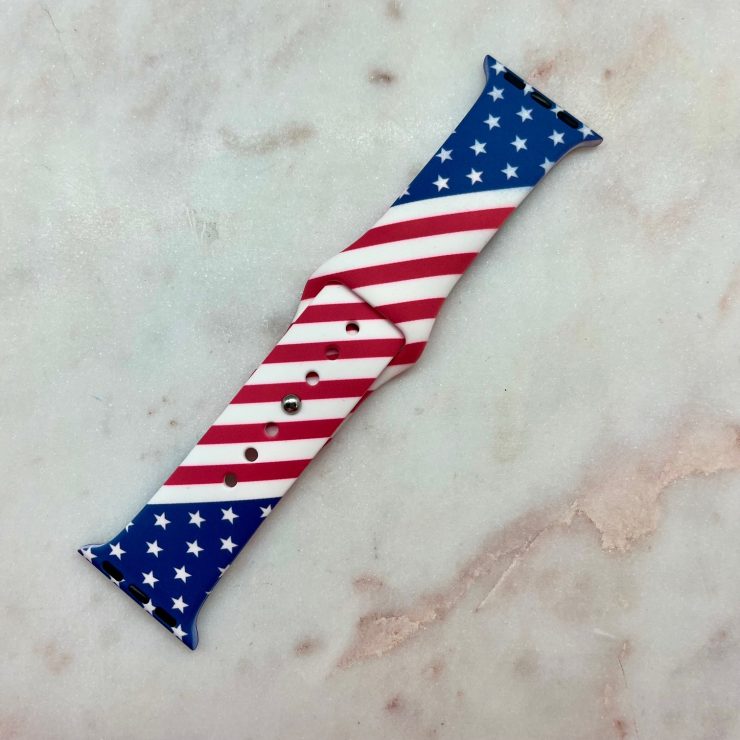 A photo of the American Flag Apple Watch Band product