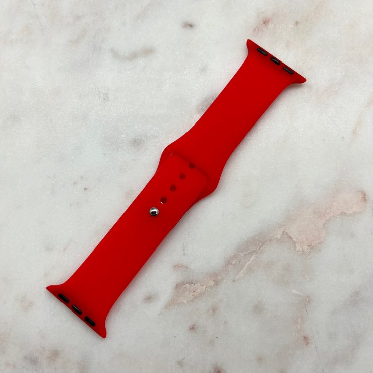 A photo of the Red Apple Watch Band product