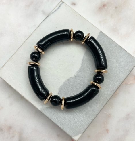 A photo of the Tube Stretch Bracelet In Black product