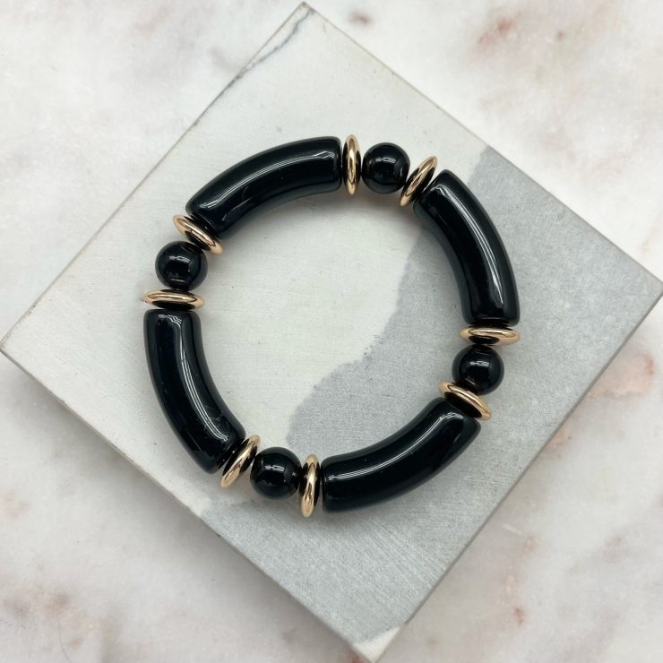 A photo of the Tube Stretch Bracelet In Black product