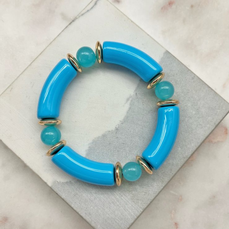 A photo of the Tube Stretch Bracelet In Blue product