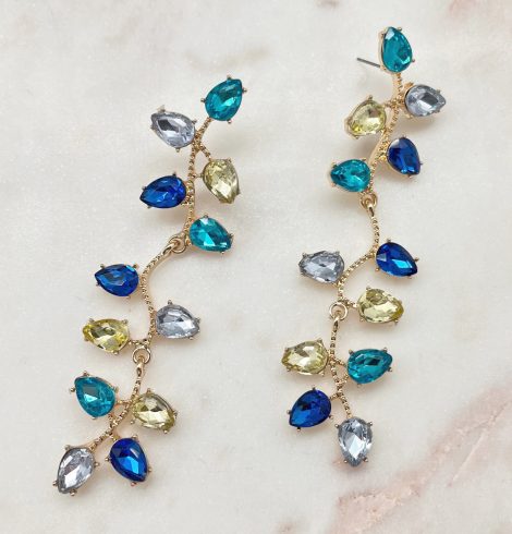 A photo of the All Of The Lights Earrings In Blue product