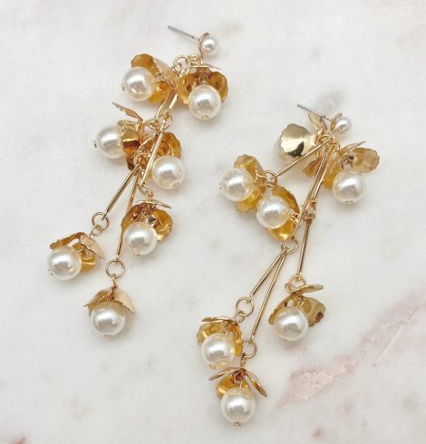 A photo of the Dangling Petals Earrings product