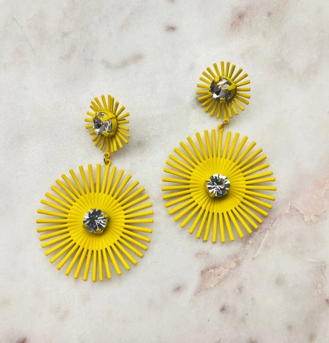 A photo of the Starburst Earrings In Yellow product