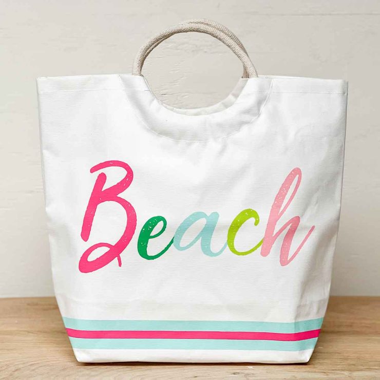 A photo of the Beach Stripe Shore Tote product