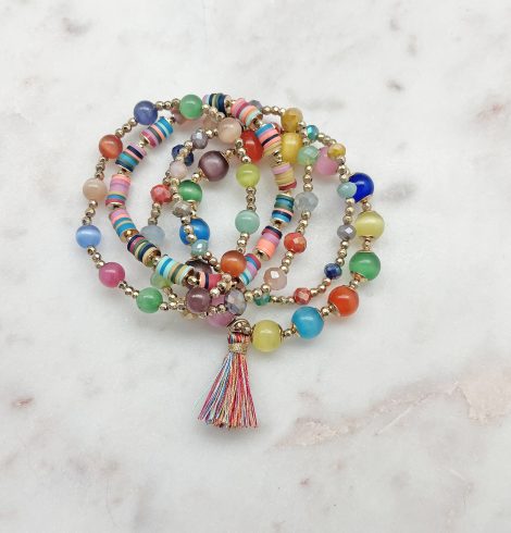A photo of the Beaded Bracelet Stack In Multi product