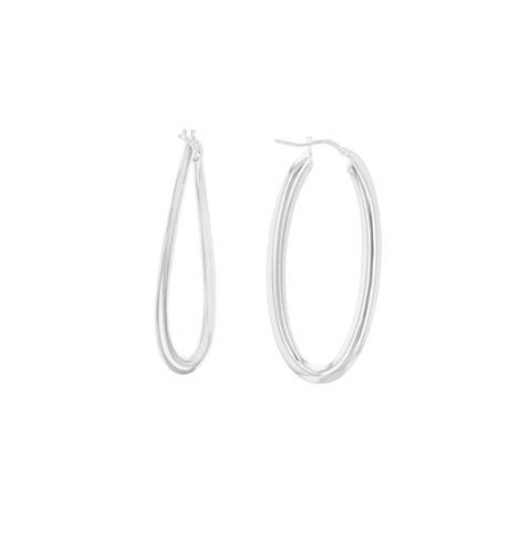 A photo of the Sterling Silver 45mm Curved Hoop Earrings product