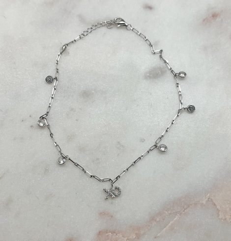 A photo of the Sterling Silver XO Anklet product