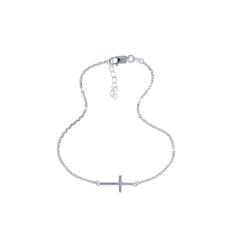 A photo of the Sterling Silver Vertical Cross Anklet product