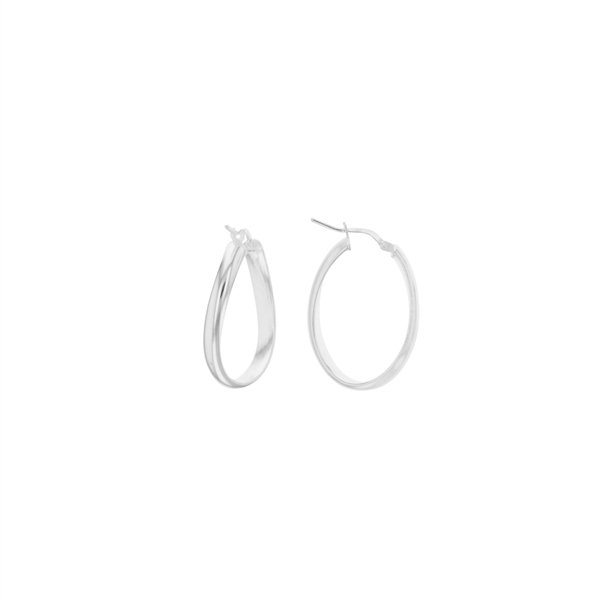 A photo of the Sterling Silver Oval Hoop Earrings product