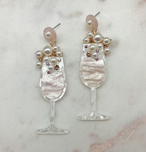 A photo of the Bubbly Earrings In Pink product