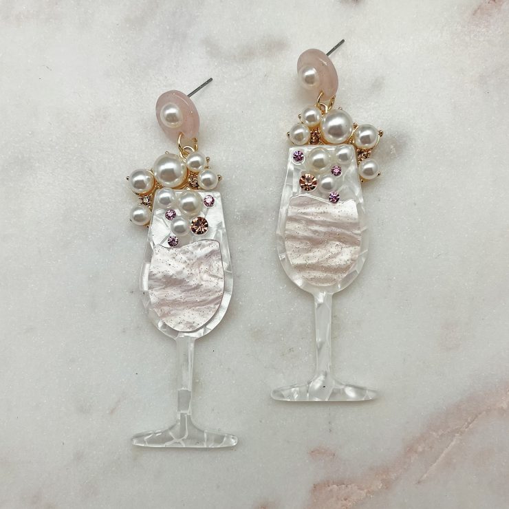 A photo of the Bubbly Earrings In Pink product