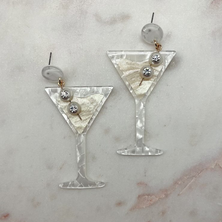 A photo of the Martini Earrings In White product