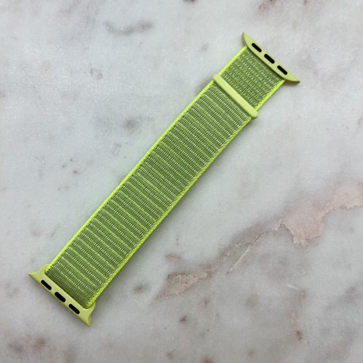 A photo of the Velcro Sport Apple Watch Band In Neon product