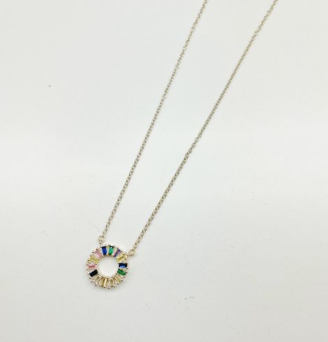 A photo of the Multi Colored Pinwheel Necklace product