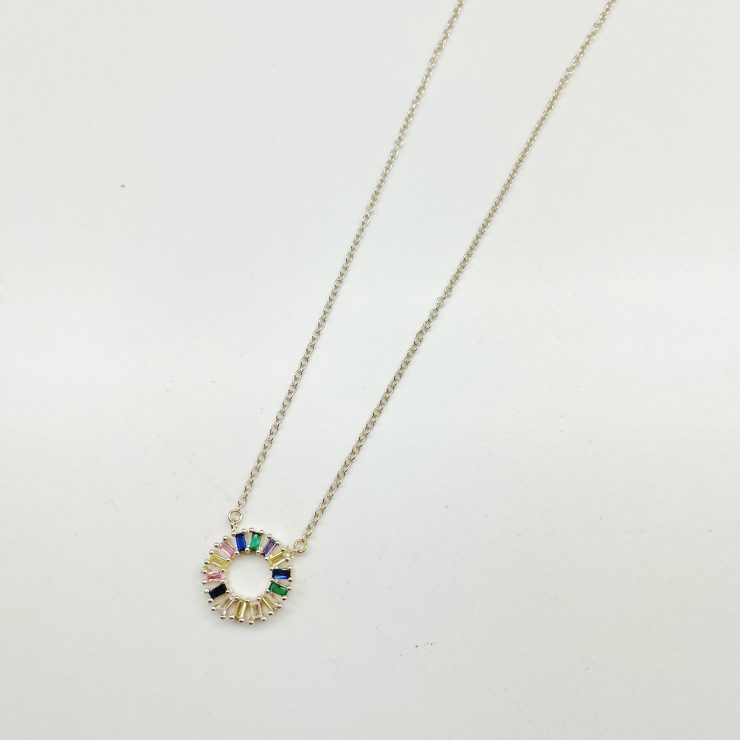 A photo of the Multi Colored Pinwheel Necklace product