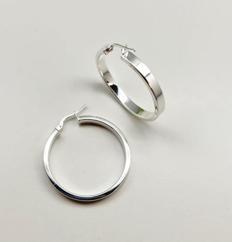 A photo of the Thick Round Sterling Silver Hoops product