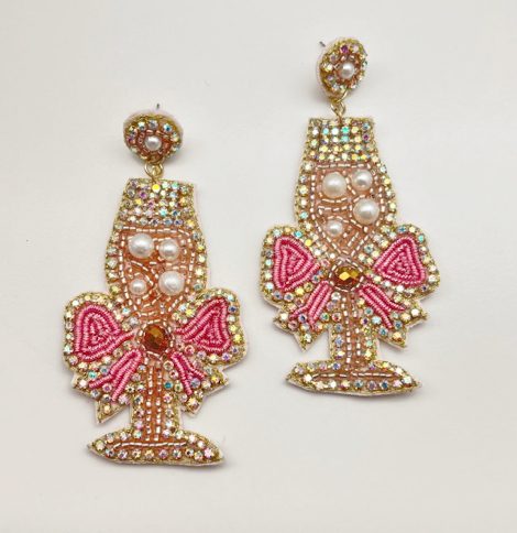 A photo of the Champagne Dreams Earrings In Rosé product