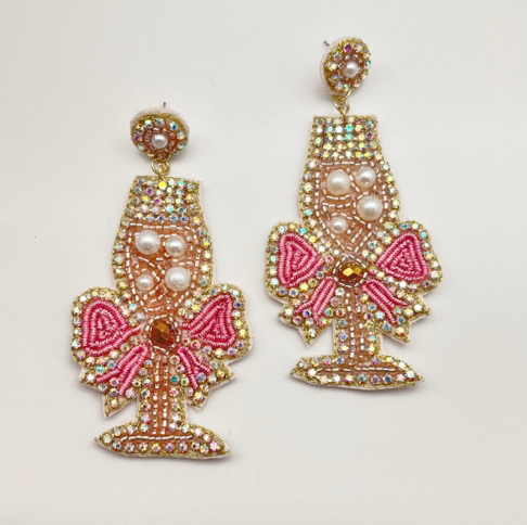 A photo of the Champagne Dreams Earrings In Rosé product