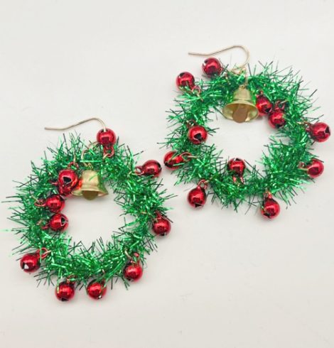 A photo of the Christmas Wreath Earrings product