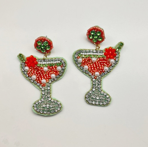 A photo of the Margarita Beaded Earrings product