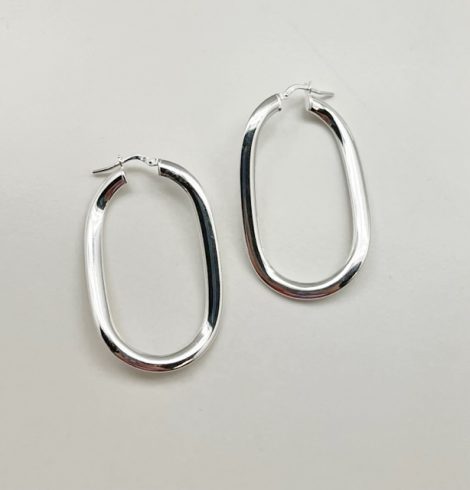 A photo of the Roma Oval Hoop Earrings product