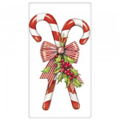 A photo of the Candy Canes With Holly Towel product
