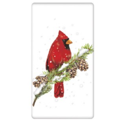 A photo of the Cardinal On Pine Towel product