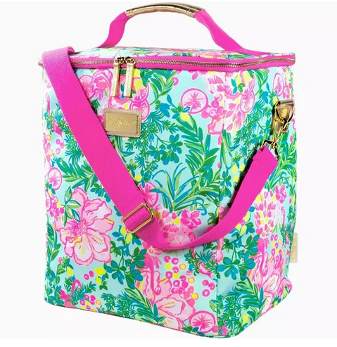 A photo of the Wine Carrier In Fruity Flamingo product