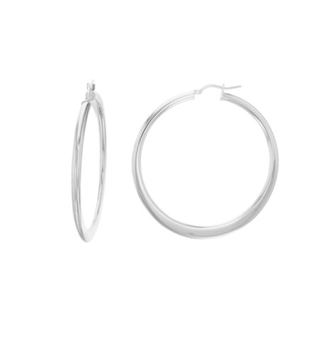 A photo of the Sterling Silver Half Tube Hoops product