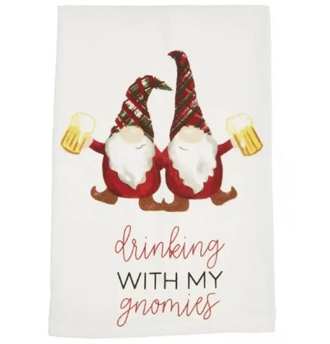 A photo of the Gnome Drinking Kitchen Towel product
