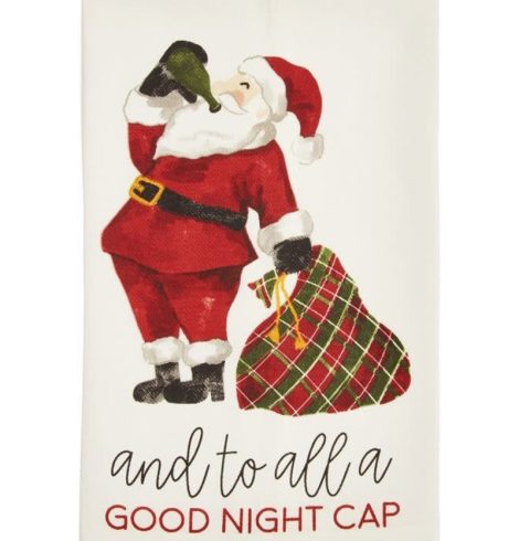 A photo of the Night Cap Drinking Christmas Towel product