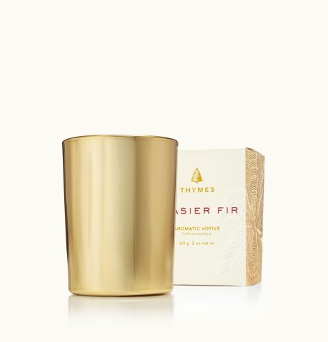 A photo of the Frasier Fir Gold Votive Candle product