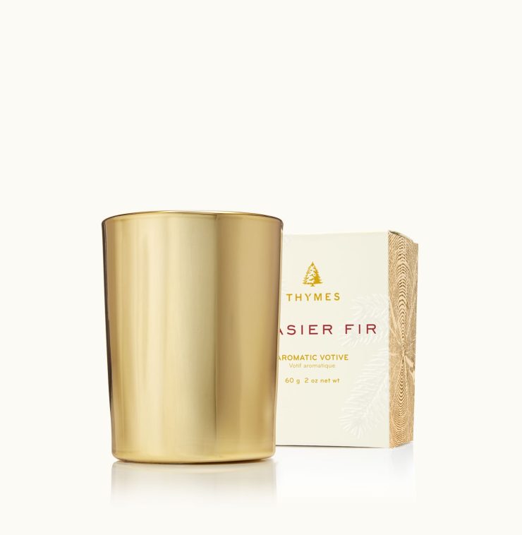 A photo of the Frasier Fir Gold Votive Candle product