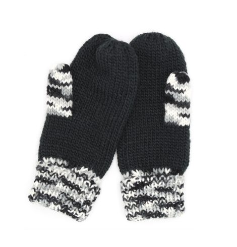 A photo of the Multi Color Fleece Mittens In Black product