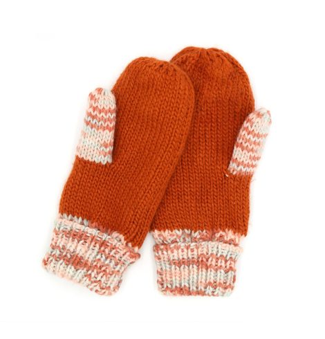 A photo of the Multi Color Fleece Mittens In Rust product