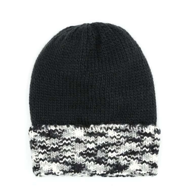 A photo of the Multi Color Fleece Beanie In Black product