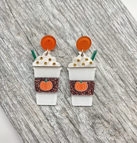 A photo of the Pumpkin Spice Earrings In White product