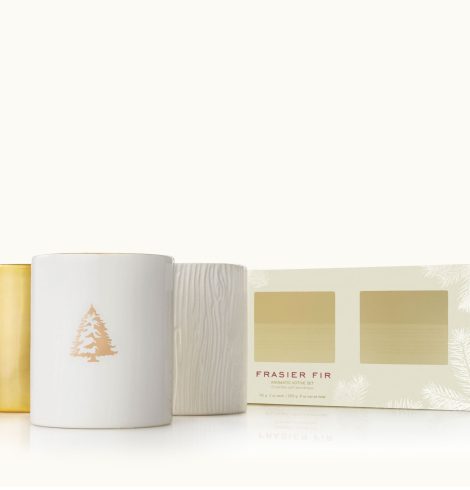 A photo of the Frasier Fir Gilded Poured Candle Trio Set product